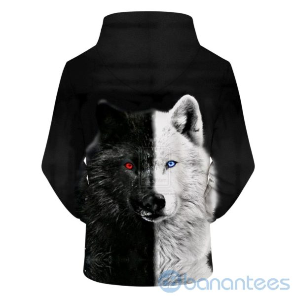 Ying and Yang Wolf All Over Printed 3D Hoodie Product Photo