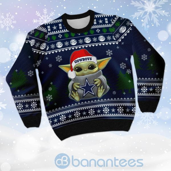 Yoda Baby Love Dallas Cowboys Ugly Christmas 3D Sweater Product Photo
