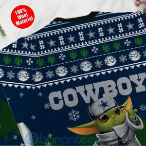 Yoda Baby Love Dallas Cowboys Ugly Christmas 3D Sweater Product Photo