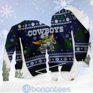 Yoda Baby Love Dallas Cowboys Ugly Christmas 3D Sweater Product Photo