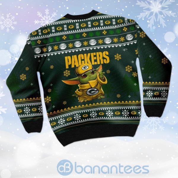 Yoda Baby Love Green Bay Packers Ugly Christmas 3D Sweater Product Photo