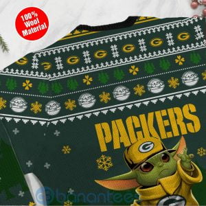Yoda Baby Love Green Bay Packers Ugly Christmas 3D Sweater Product Photo