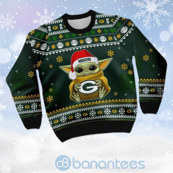Yoda Baby Love Green Bay Packers Ugly Christmas 3D Sweater Product Photo