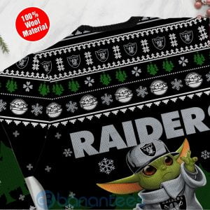 Yoda Baby Love Oakland Raiders Ugly Christmas 3D Sweater Product Photo