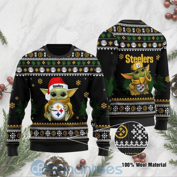 Yoda Baby Love Pittsburgh Steelers Ugly Christmas 3D Sweater Product Photo