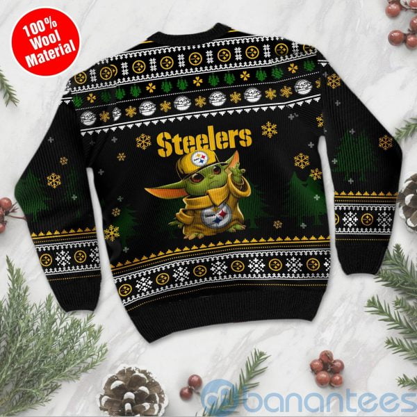 Yoda Baby Love Pittsburgh Steelers Ugly Christmas 3D Sweater Product Photo