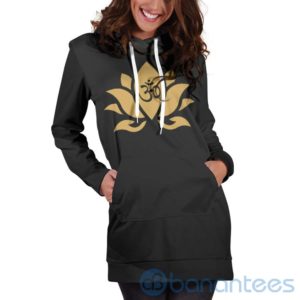 Zen Lotus Black Hoodie Dress For Women Product Photo