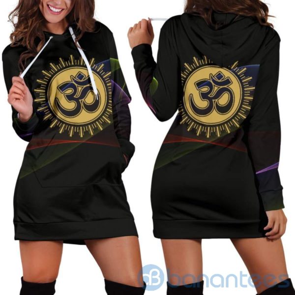 Zen Sun Black Hoodie Dress For Women Product Photo