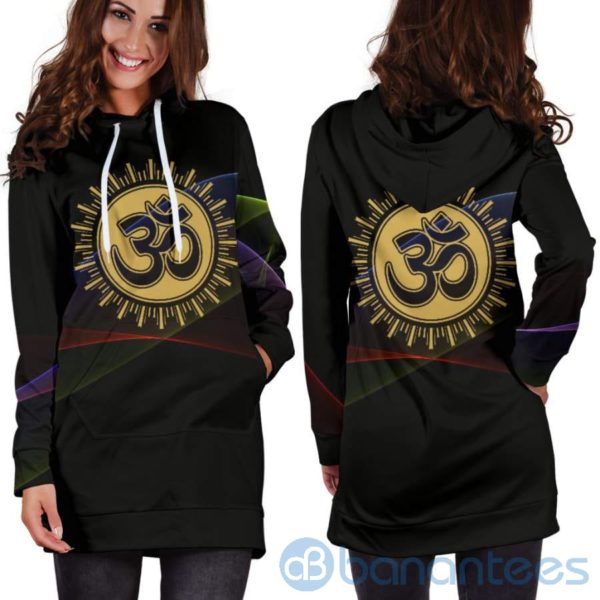 Zen Sun Black Hoodie Dress For Women Product Photo
