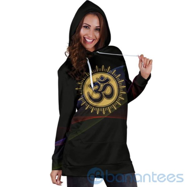 Zen Sun Black Hoodie Dress For Women Product Photo