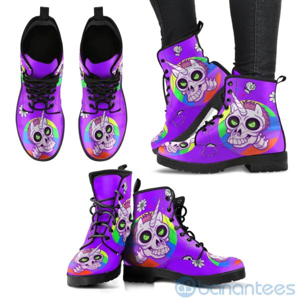 Zombie Unicorn Colorful Leather Boots Product Photo