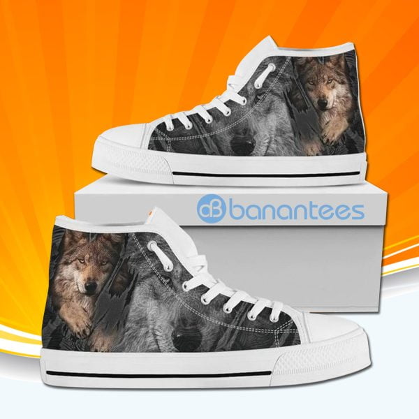 3D Wolf High Top Canvas Shoes Sneakers Custom Shoes Product Photo