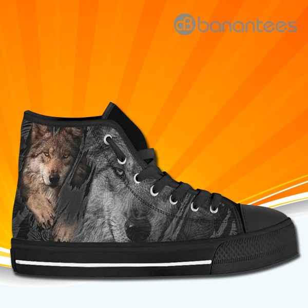3D Wolf High Top Canvas Shoes Sneakers Custom Shoes Product Photo