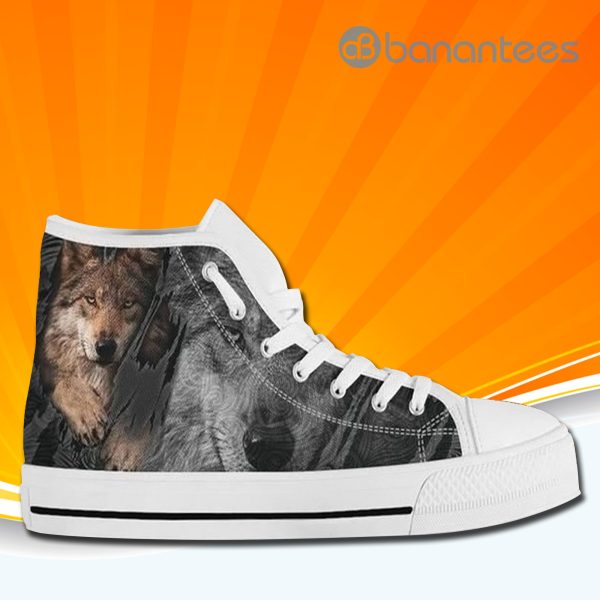 3D Wolf High Top Canvas Shoes Sneakers Custom Shoes Product Photo
