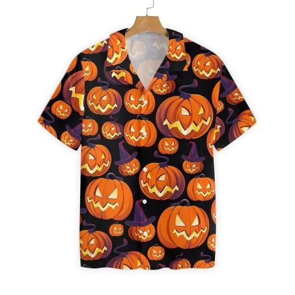 Pumpkin Funny Halloween Hawaiian Shirt Product Photo