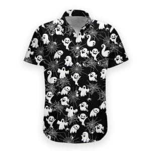 Boo Halloween Spiderweb Happy Halloween Hawaiian Shirt Product Photo