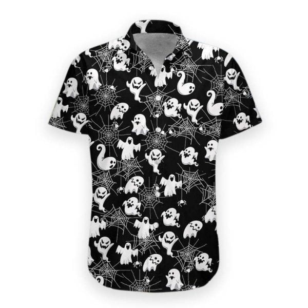 Boo Halloween Spiderweb Happy Halloween Hawaiian Shirt Product Photo