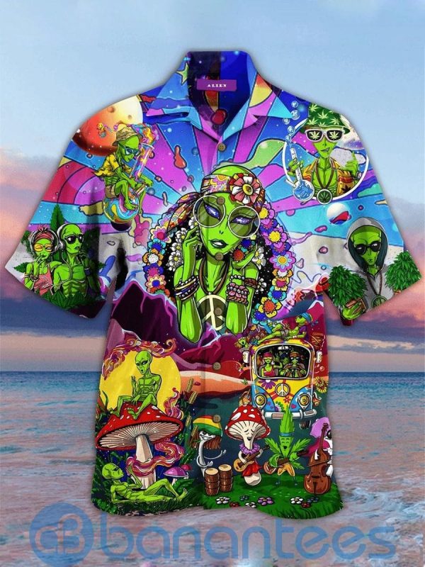 Alien Beach Party Ailen Girl Mushroom Hawaiian Shirt Product Photo