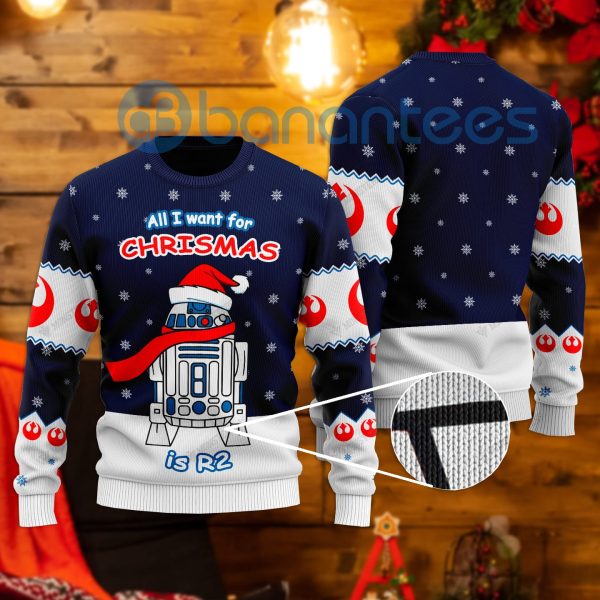 All I Want For Christmas Is R All Over Printed Ugly Christmas Sweater Product Photo