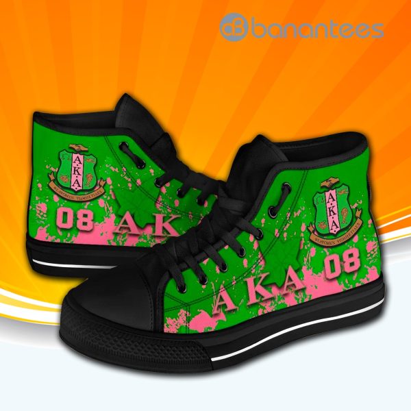 Alpha Kappa Alpha High Top Canvas Shoes Sneakers For Men And Women Product Photo