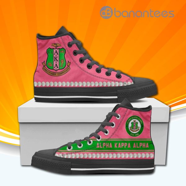 Alpha Kappa Alpha Pearl High Top Canvas Shoes Sneakers Product Photo
