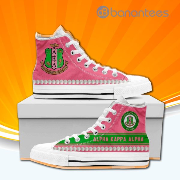 Alpha Kappa Alpha Pearl High Top Canvas Shoes Sneakers Product Photo