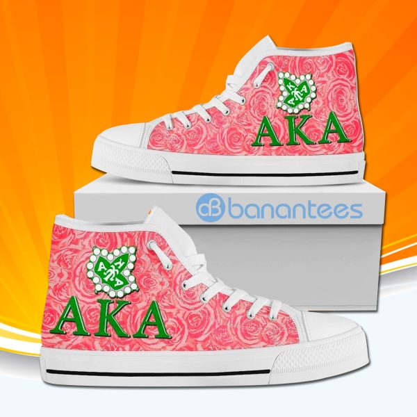 Alpha Kappa Alpha Rose High Top Canvas Shoes Sneakers Product Photo