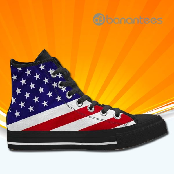 American Usa Us Flag High Top Canvas Shoes Sneakers For Men And Women Product Photo