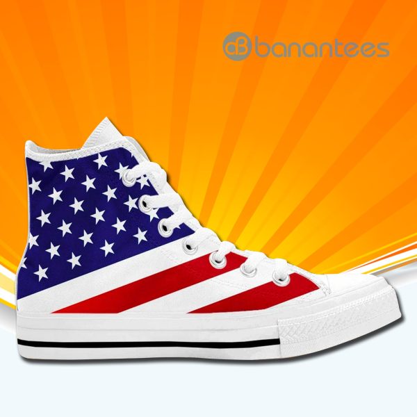 American Usa Us Flag High Top Canvas Shoes Sneakers For Men And Women Product Photo