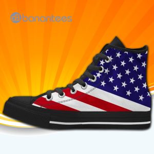 American Usa Us Flag High Top Canvas Shoes Sneakers For Men And Women Product Photo