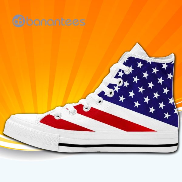 American Usa Us Flag High Top Canvas Shoes Sneakers For Men And Women Product Photo