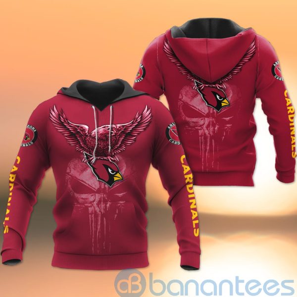 Arizona Cardinals NFL Logo Eagle Skull 3D All Over Printed Shirt Product Photo