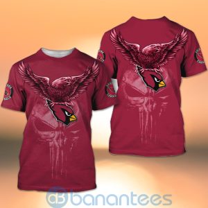 Arizona Cardinals NFL Logo Eagle Skull 3D All Over Printed Shirt Product Photo