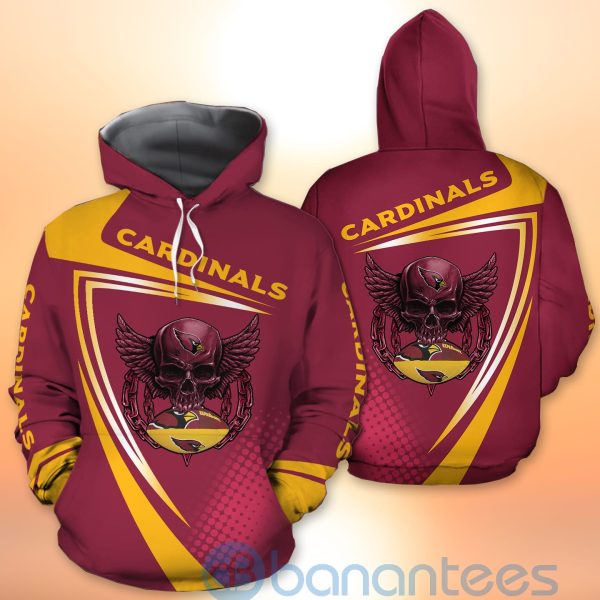 Arizona Cardinals NFL Skull American Football Sporty Design 3D All Over Printed Shirt Product Photo