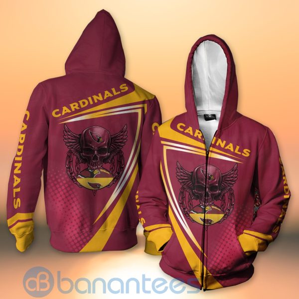 Arizona Cardinals NFL Skull American Football Sporty Design 3D All Over Printed Shirt Product Photo