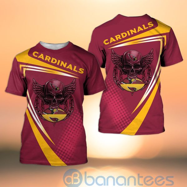 Arizona Cardinals NFL Skull American Football Sporty Design 3D All Over Printed Shirt Product Photo