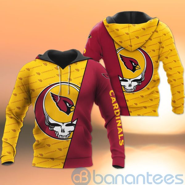 Arizona Cardinals NFL Team Logo Grateful Dead Design 3D All Over Printed Shirt Product Photo