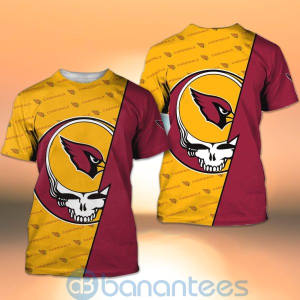 Arizona Cardinals NFL Team Logo Grateful Dead Design 3D All Over Printed Shirt Product Photo