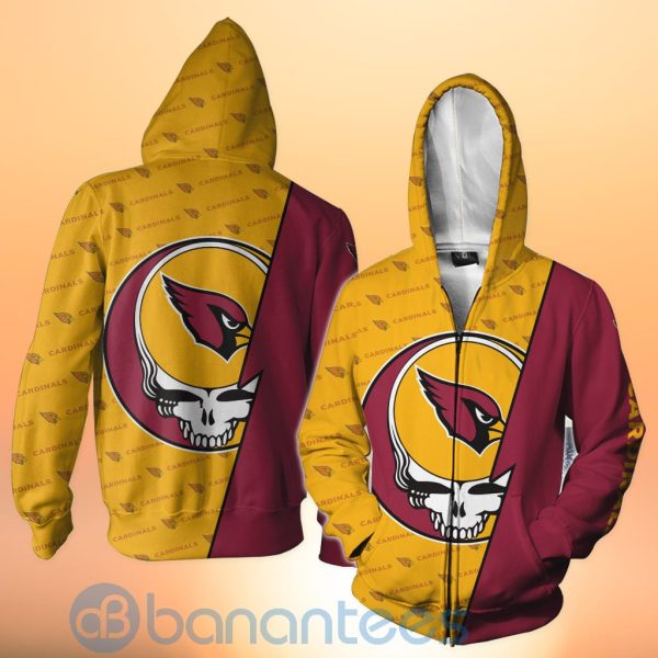 Arizona Cardinals NFL Team Logo Grateful Dead Design 3D All Over Printed Shirt Product Photo