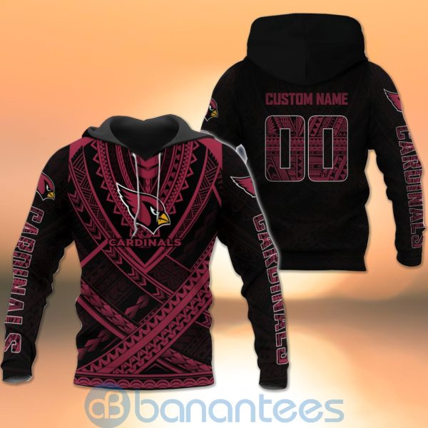 Arizona Cardinals NFL Team Logo Polynesian Pattern Custom Name Number 3D All Over Printed Shirt Product Photo