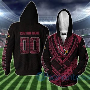 Arizona Cardinals NFL Team Logo Polynesian Pattern Custom Name Number 3D All Over Printed Shirt Product Photo