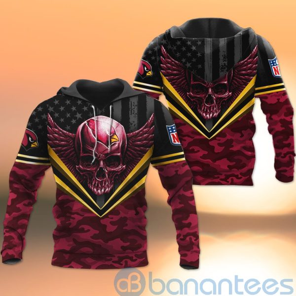 Arizona Cardinals Skull Wings 3D All Over Printed Shirt Product Photo