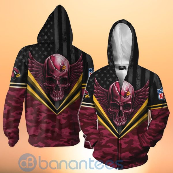 Arizona Cardinals Skull Wings 3D All Over Printed Shirt Product Photo