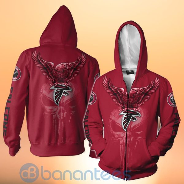 Atlanta Falcons NFL Logo Eagle Skull 3D All Over Printed Shirt Product Photo