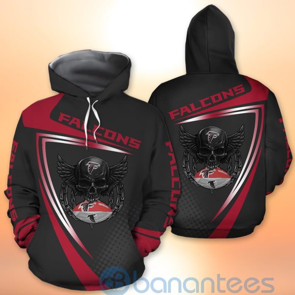 Atlanta Falcons NFL Skull American Football Sporty Design 3D All Over Printed Shirt Product Photo