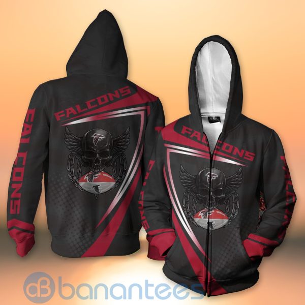 Atlanta Falcons NFL Skull American Football Sporty Design 3D All Over Printed Shirt Product Photo