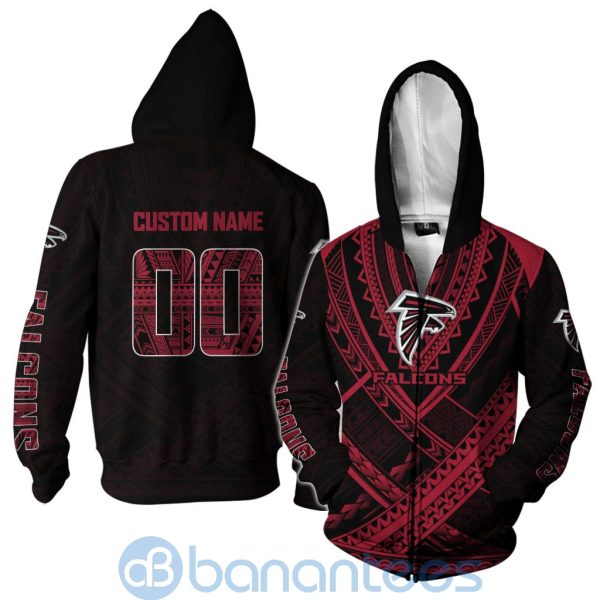 Atlanta Falcons NFL Team Logo Polynesian Pattern Custom Name Number 3D All Over Printed Shirt Product Photo