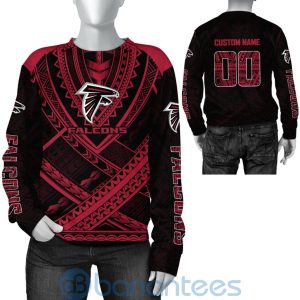 Atlanta Falcons NFL Team Logo Polynesian Pattern Custom Name Number 3D All Over Printed Shirt Product Photo