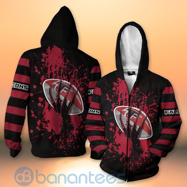Atlanta Falcons Skull Hand NFL Football Team Logo Ball 3D All Over Printed Shirt Product Photo