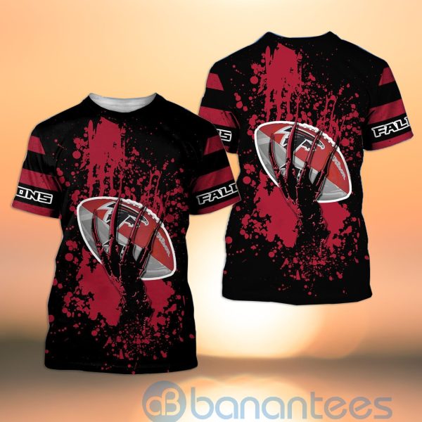 Atlanta Falcons Skull Hand NFL Football Team Logo Ball 3D All Over Printed Shirt Product Photo